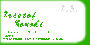 kristof monoki business card