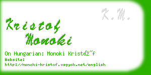 kristof monoki business card